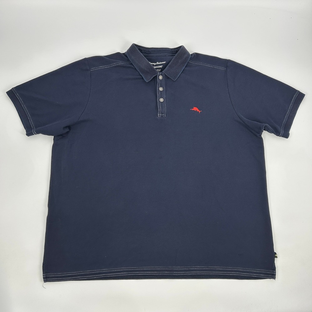 Tommy Bahama IslandZone Supima Polo Shirt Mens XXL 2XL Black